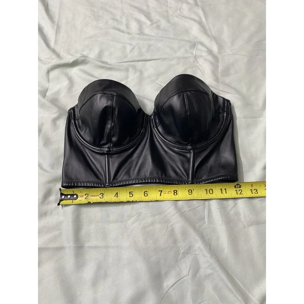 Victoria's Secret "Very Sexy" Faux Leather Balconet Corset Top Festival Grunge - Picture 5 of 7